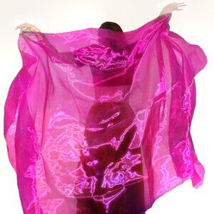 Belly dance veil 3 yards x 54 inches. Dark Pink organza, New